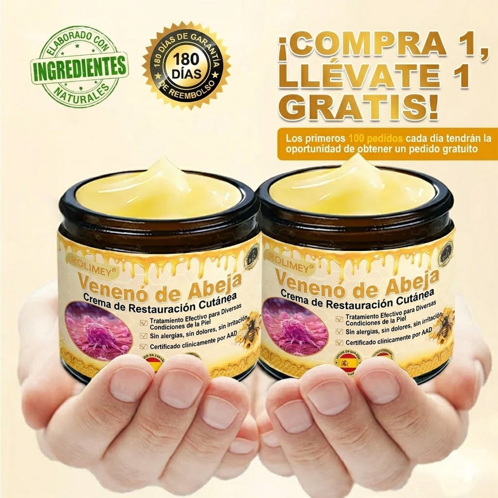 🇪🇸🎁 Hecho y enviado desde España 🎁✨ Crema profesional todo en uno Rolimey® con veneno de abeja 🔥 Último día, 80% de descuento