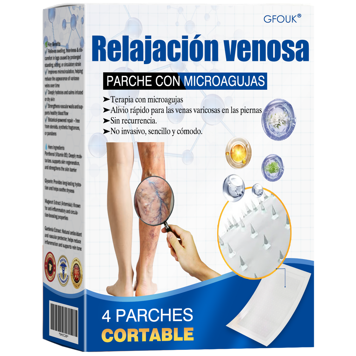 🇪🇸👨‍⚕️✅Parche de microagujas GFOUK® VeinEase para el cuidado de las venas⚡Alivio instantáneo, resultados a largo plazo