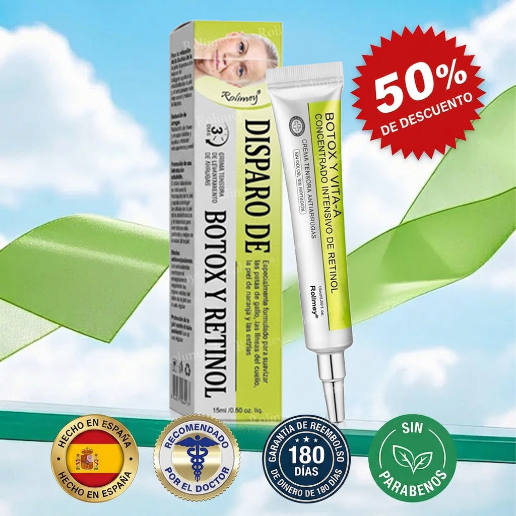 🔥Fabricado y enviado desde España💫Rolimey® Crema Inyectable Reductora de Arrugas y Reafirmante con Botox y Retinol - Último día de promoción, 30% de descuento