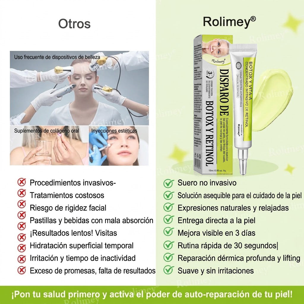 🔥Fabricado y enviado desde España💫Rolimey® Crema Inyectable Reductora de Arrugas y Reafirmante con Botox y Retinol - Último día de promoción, 30% de descuento