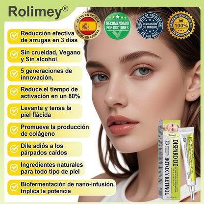 🔥Fabricado y enviado desde España💫Rolimey® Crema Inyectable Reductora de Arrugas y Reafirmante con Botox y Retinol - Último día de promoción, 30% de descuento